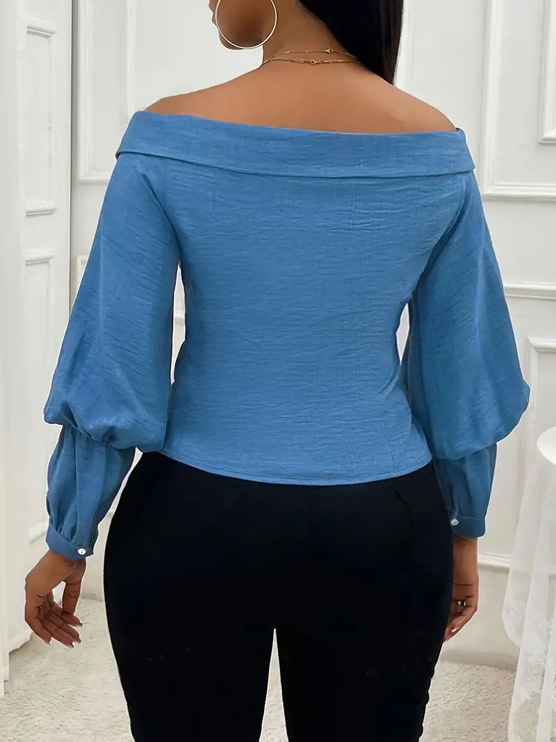 Elegante schulterfreie Bluse langarm