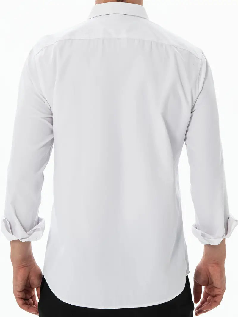 Schwarzes Herrenhemd Elegant Slim Langarm – Alviro