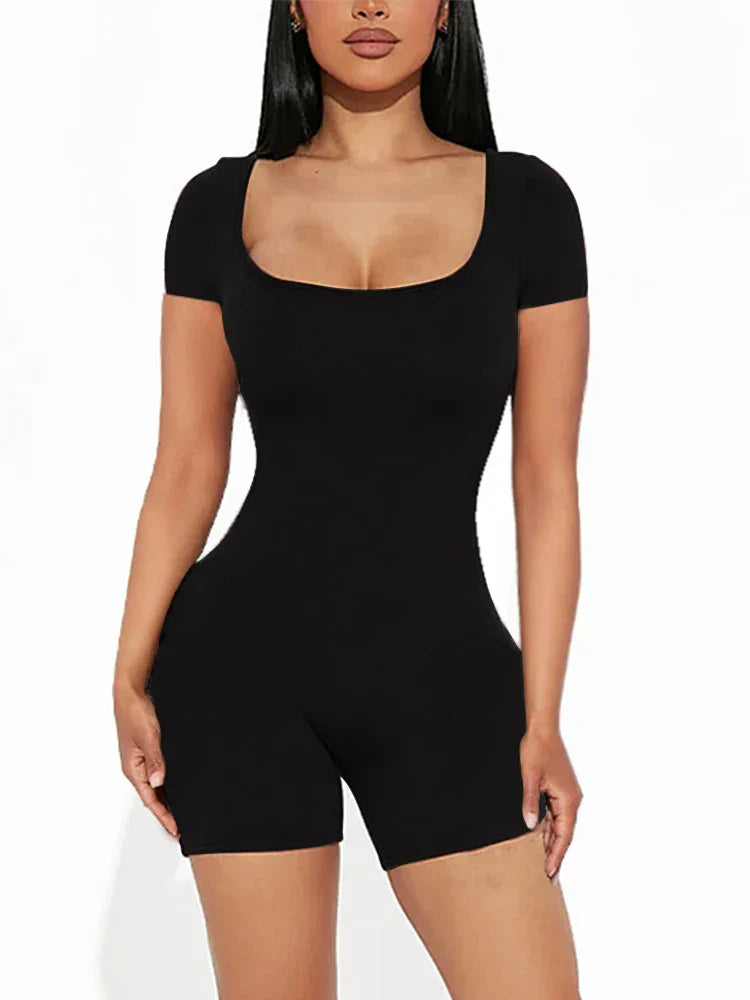 Hollye - Stilvolles Kaffeebraunes Bodycon-Jumpsuit