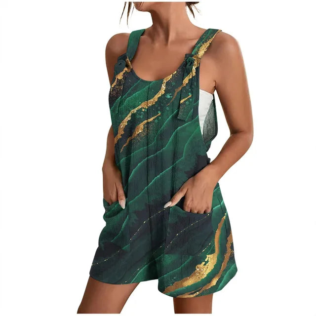 Daiana - Grauer Sommerlicher Kurzer Jumpsuit