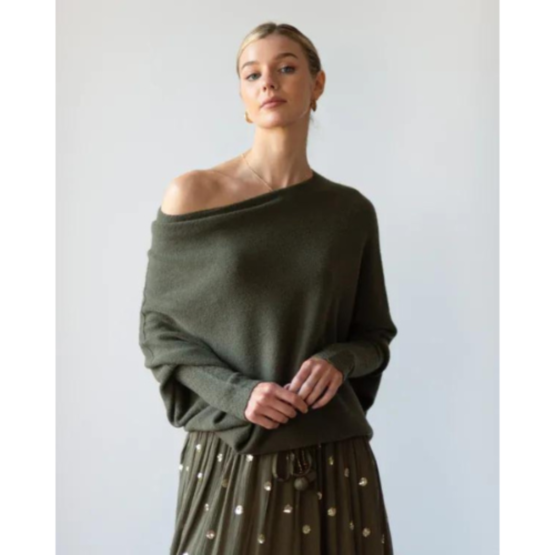 Lucienat | Damen Asymmetrischer pullover | Warme
