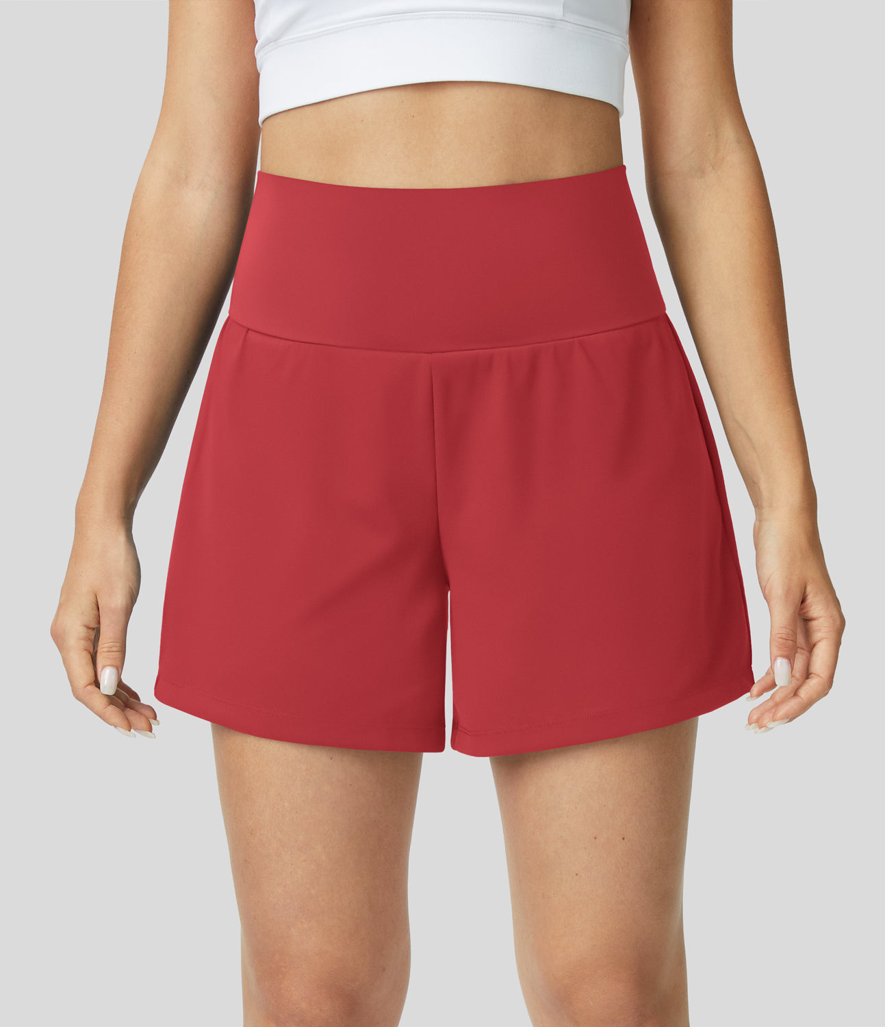 Ansley™ | 2-in-1-Yoga-Shorts mit hohem Bund, Gesäßtasche und Seitentasche