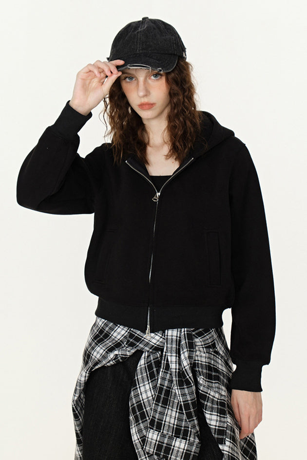 Lässiger Kapuzenpullover mit Reißverschluss für Damen
