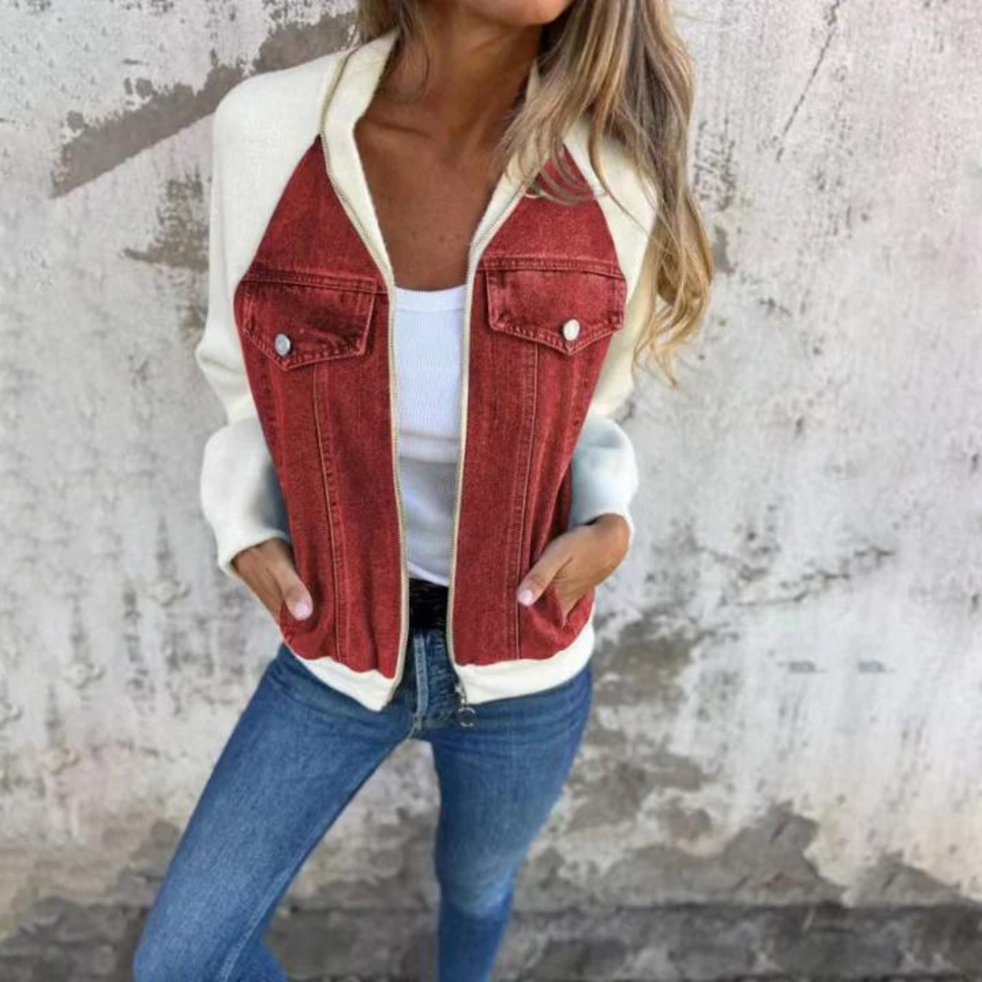 Monique | Damen Reißverschluss Lässig Jacke | Warme