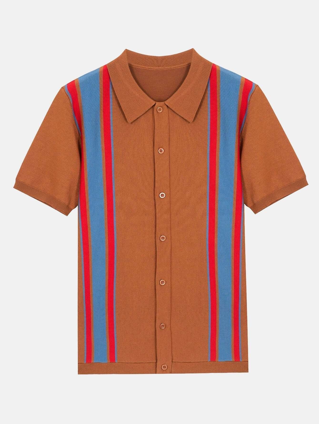 Gestreiftes Herren-Poloshirt mit Knöpfen