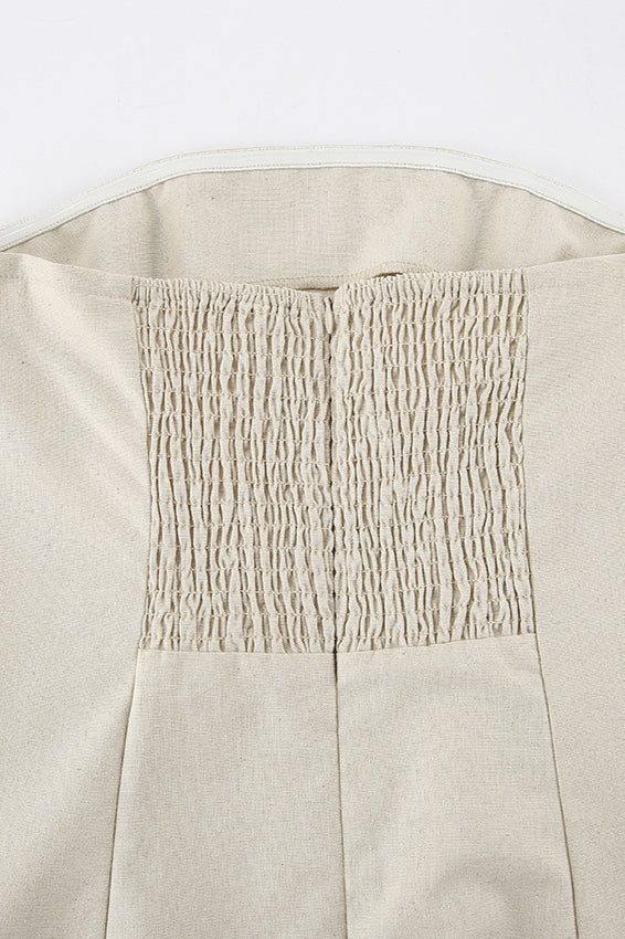 Beiges, einfarbiges, gerade geschnittenes Schlauchkleid