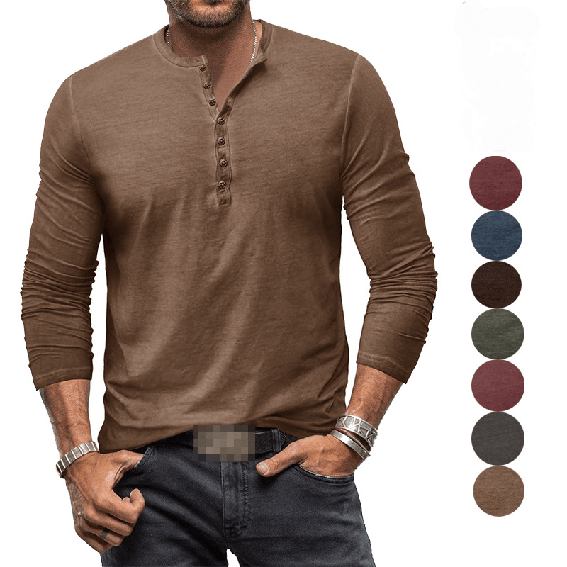 Langarm Henley-Shirt für Herren
