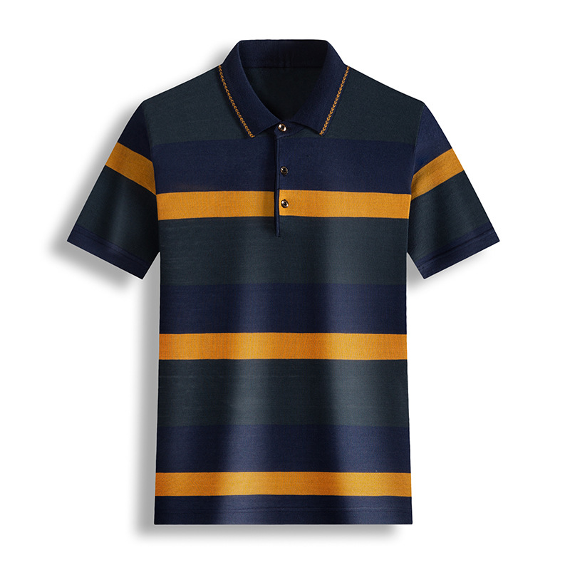 Gestreiftes Premium T-Shirt mit Rundhalsschnitt