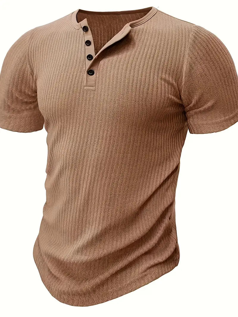 Henley Shirt Herren Kurzarm Elegant Bequem – Silvano