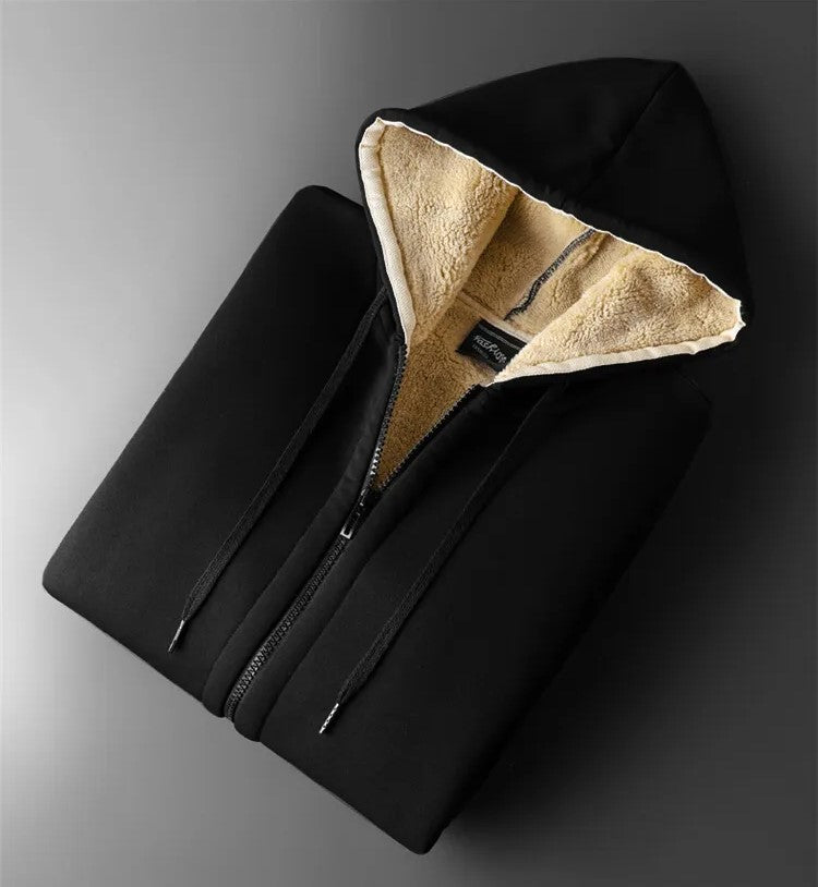 Warme Lamm-Kapuzenjacke für Winter – Elias