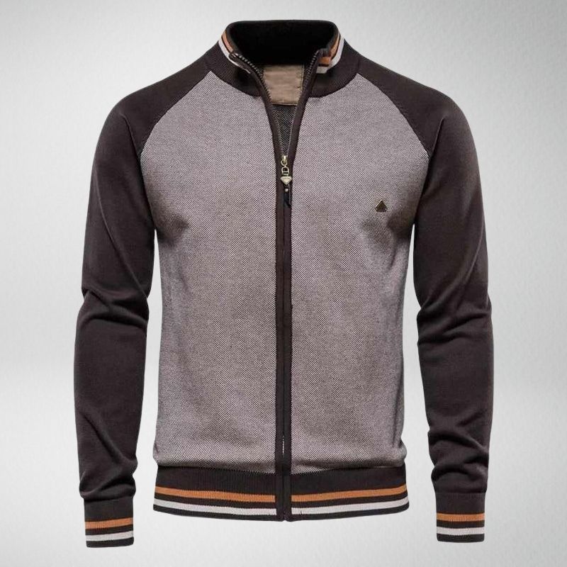 Gestreifte Herren-Strickjacke für stilvolle Eleganz – Matteo
