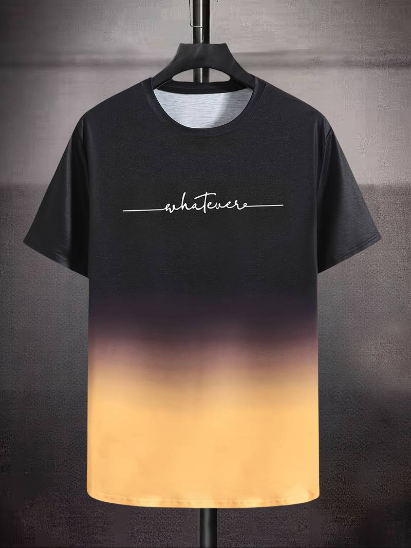 Lässiges Rundhals-T-Shirt mit Schriftzug für Herren