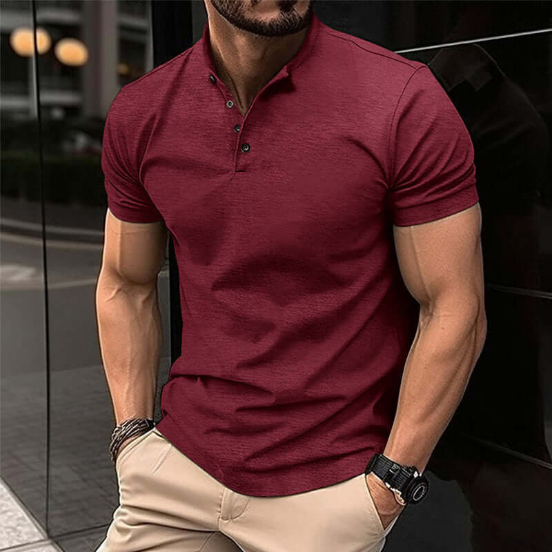 Herren Henley Poloshirt - Atmungsaktiv & Elegant