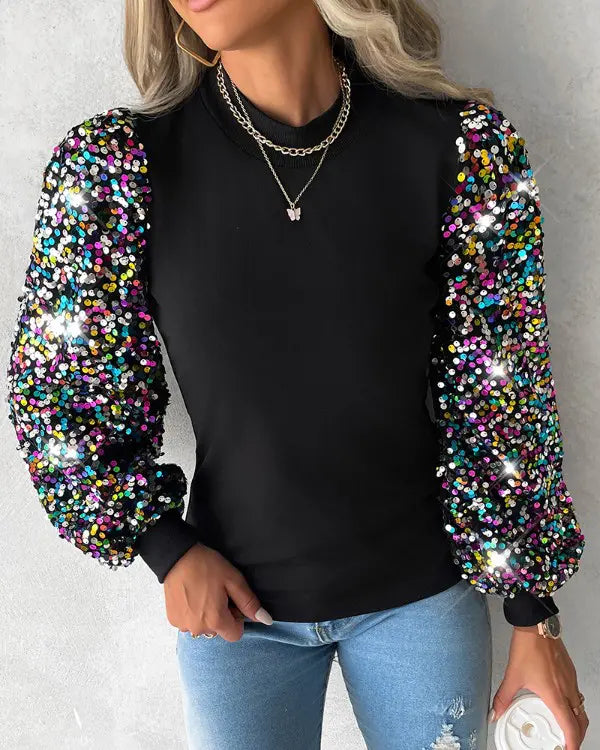 Modische Damenbluse mit Buntem Ballonärmel - Lorena