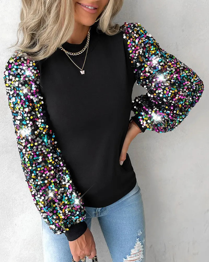 Modische Damenbluse mit Buntem Ballonärmel - Lorena