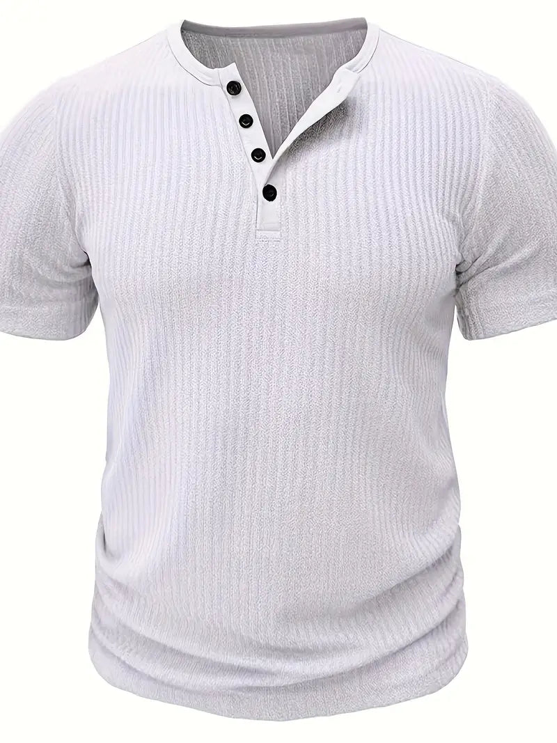 Henley Shirt Herren Kurzarm Elegant Bequem – Silvano