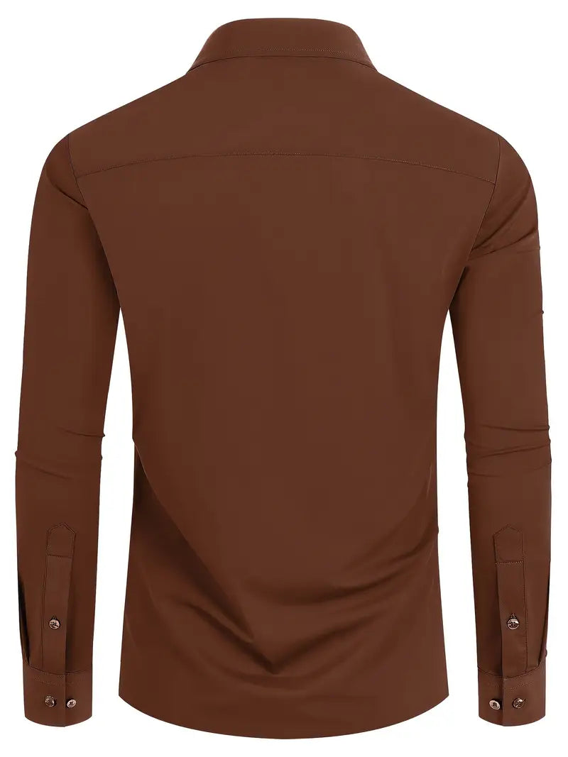 Schwarzes Herrenhemd Elegant Slim Langarm – Alviro