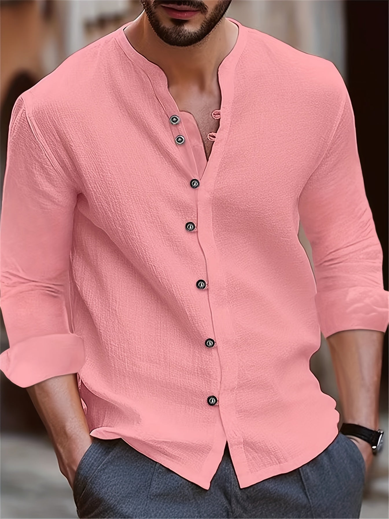 Retro Herren Hemd mit Button-Down-Kragen – Norvalo