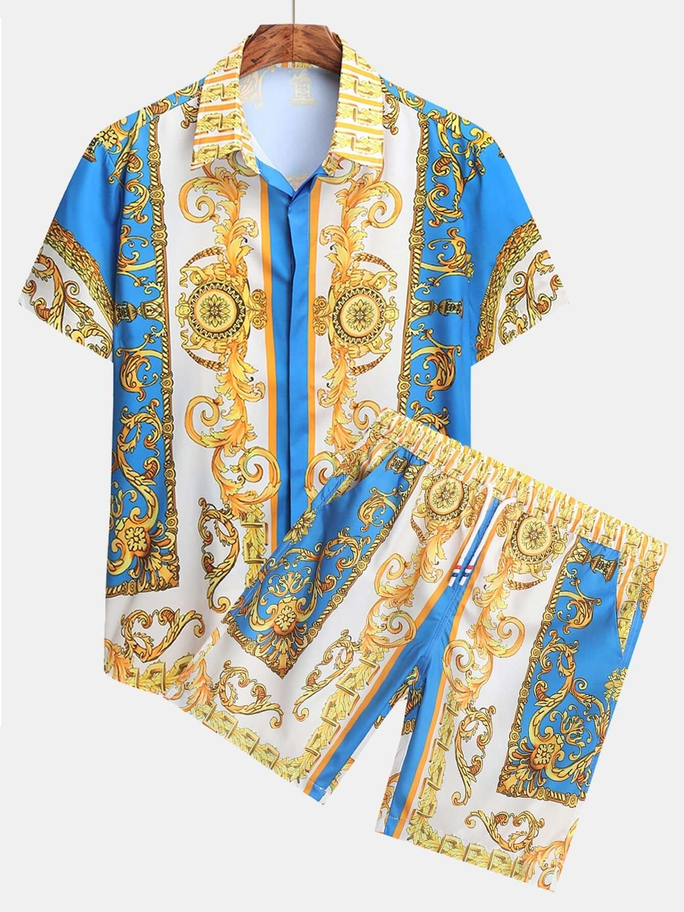 Barockdruck Hemd & Shorts Set Herren