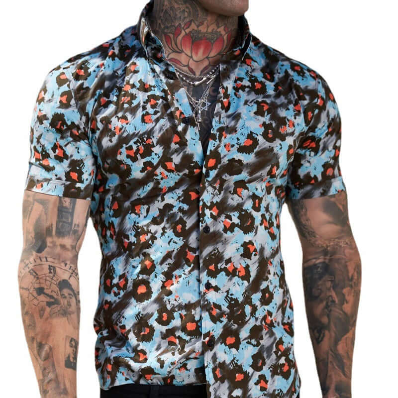 Lässiges Herren Kurzarmhemd mit exotischem Design