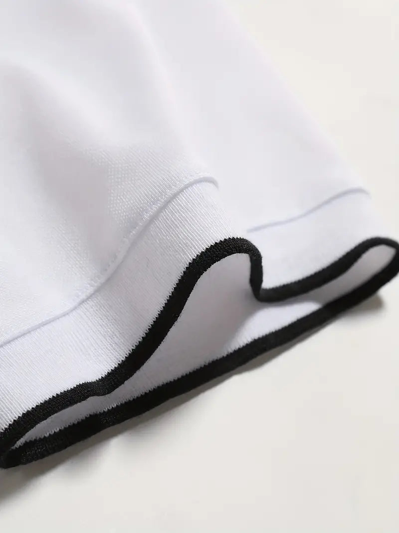 Herren Polo-Shirt mit vertikalem Retro-Streifenmuster