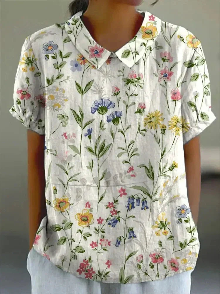Elegante Bluse mit Blumenmuster für Damen – Tanja