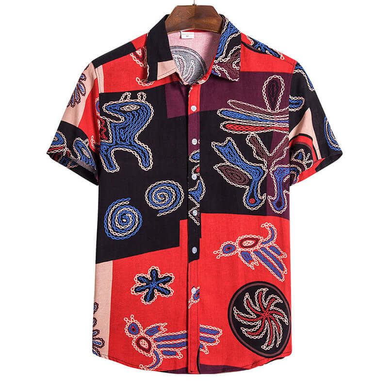 Herren Kurzarmhemd Vintage Design