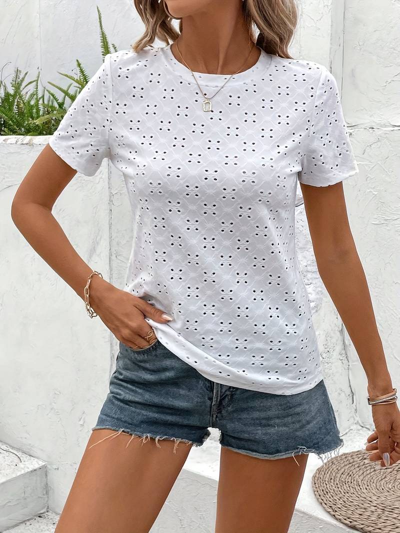 Lässiges Kurzarm-T-shirt Damen