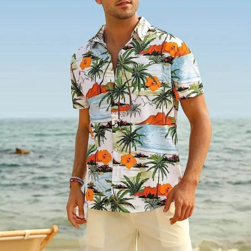 Stylisches Herren Kurzarmhemd Cancun-Stil