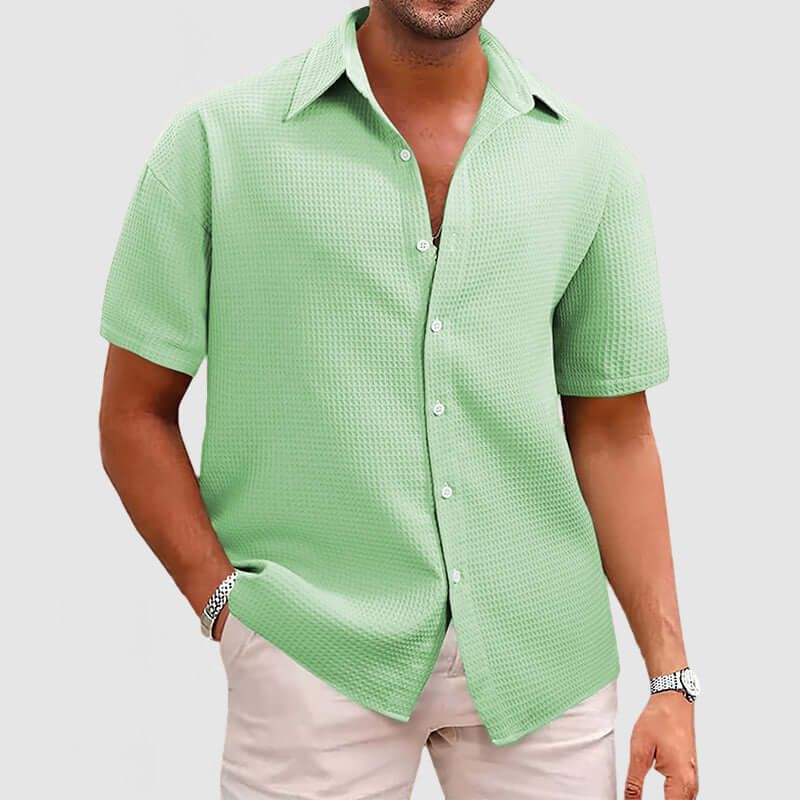 Herren Waffelstrick Hemd - Elegant & Komfortabel