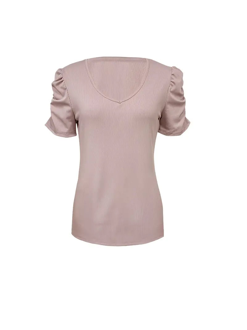 Einfarbiges,T-shirt mit V-Ausschnitt