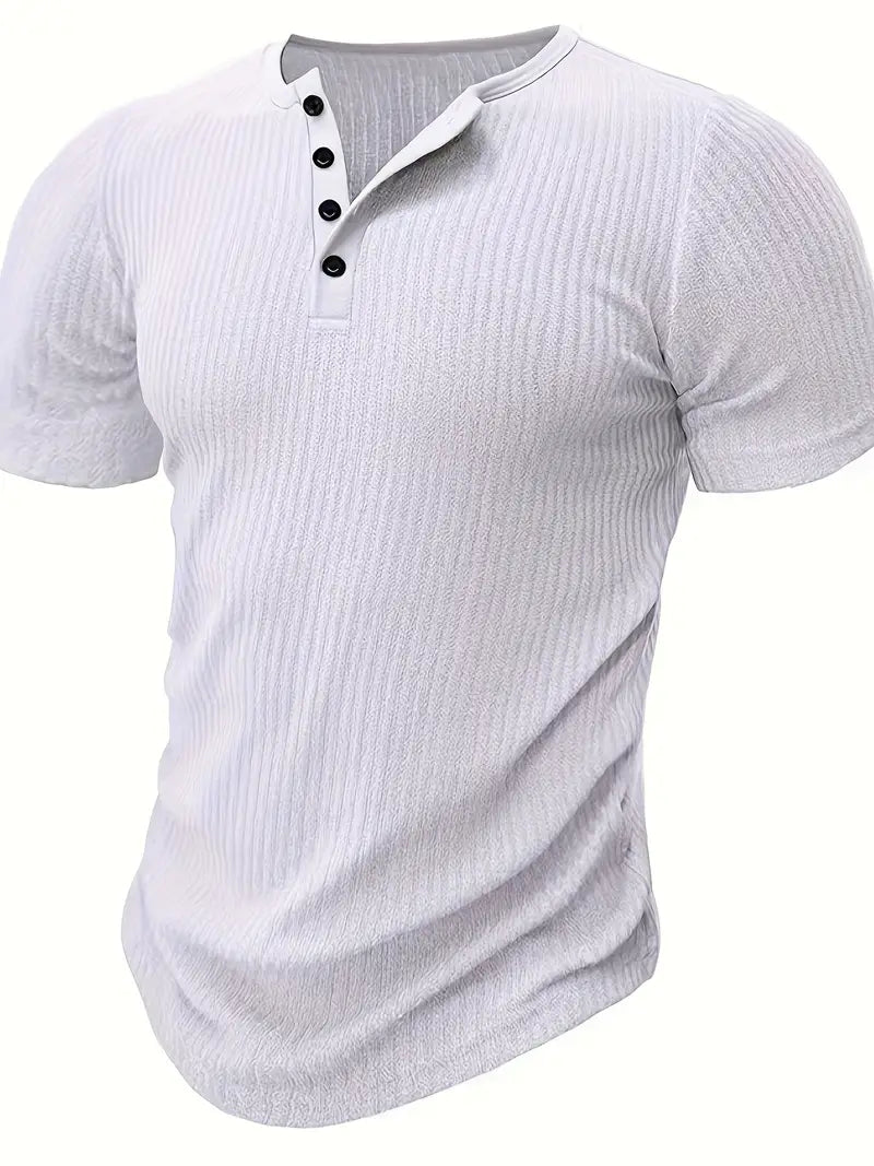 Henley Shirt Herren Kurzarm Elegant Bequem – Silvano