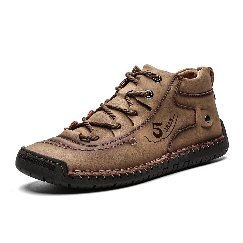 Luca - Schwarze Vintage-Lederschuhe