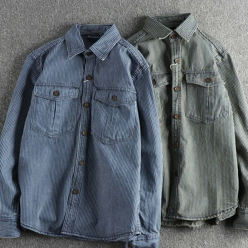 Klassisches Vintage Herren Denim Hemd