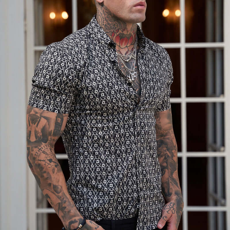 Slim-Fit Herrenhemd mit Print