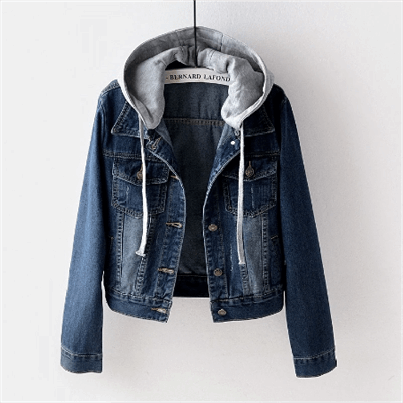 Damen Jeansjacke mit abnehmbarer Kapuze