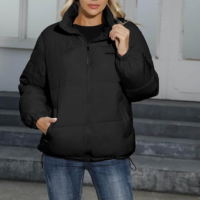 Gefütterte Damen Winterjacke mit Kapuze