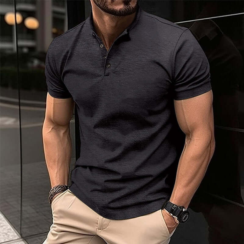 Herren Henley Poloshirt - Atmungsaktiv & Elegant