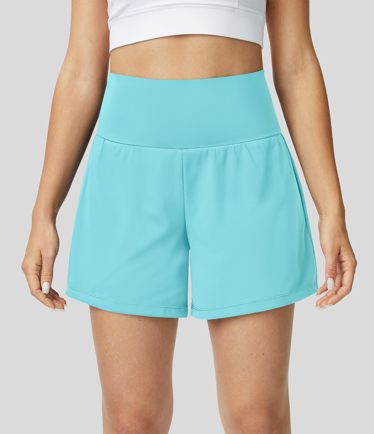 Ansley™ | 2-in-1-Yoga-Shorts mit hohem Bund, Gesäßtasche und Seitentasche