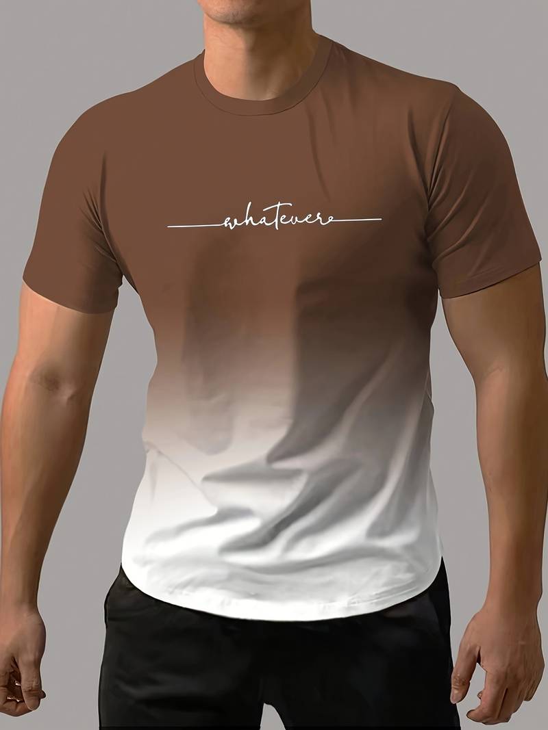 Lässiges Rundhals-T-Shirt mit Schriftzug für Herren