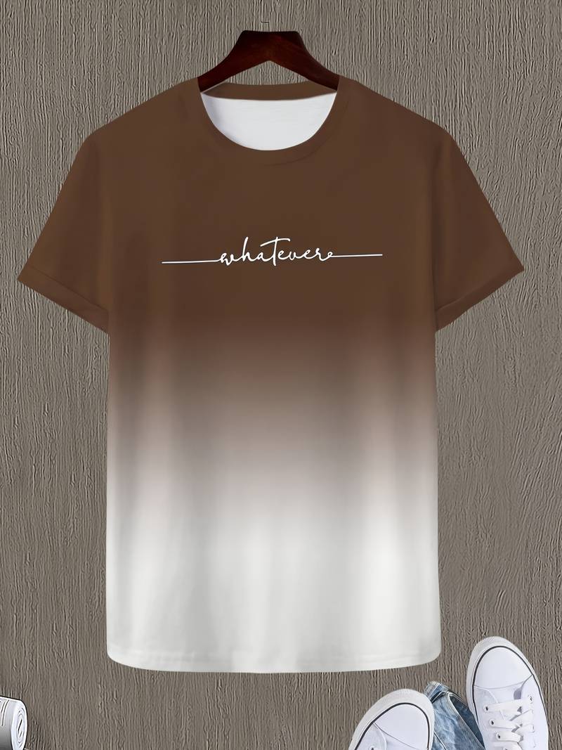 Lässiges Rundhals-T-Shirt mit Schriftzug für Herren