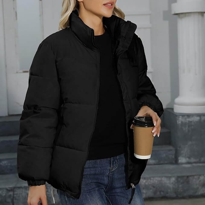 Gefütterte Damen Winterjacke mit Kapuze