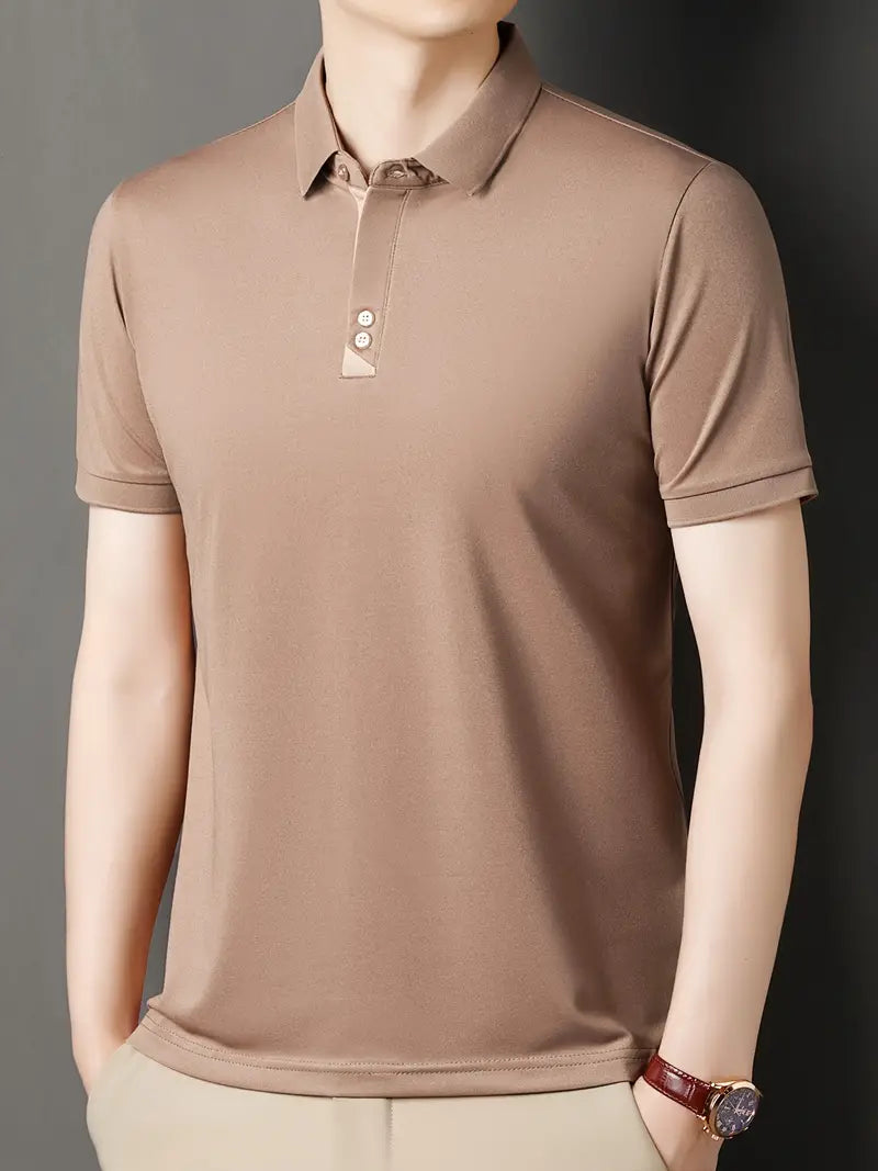Herren Polohemd mit Farbblockmuster – Bequeme Passform – Elias