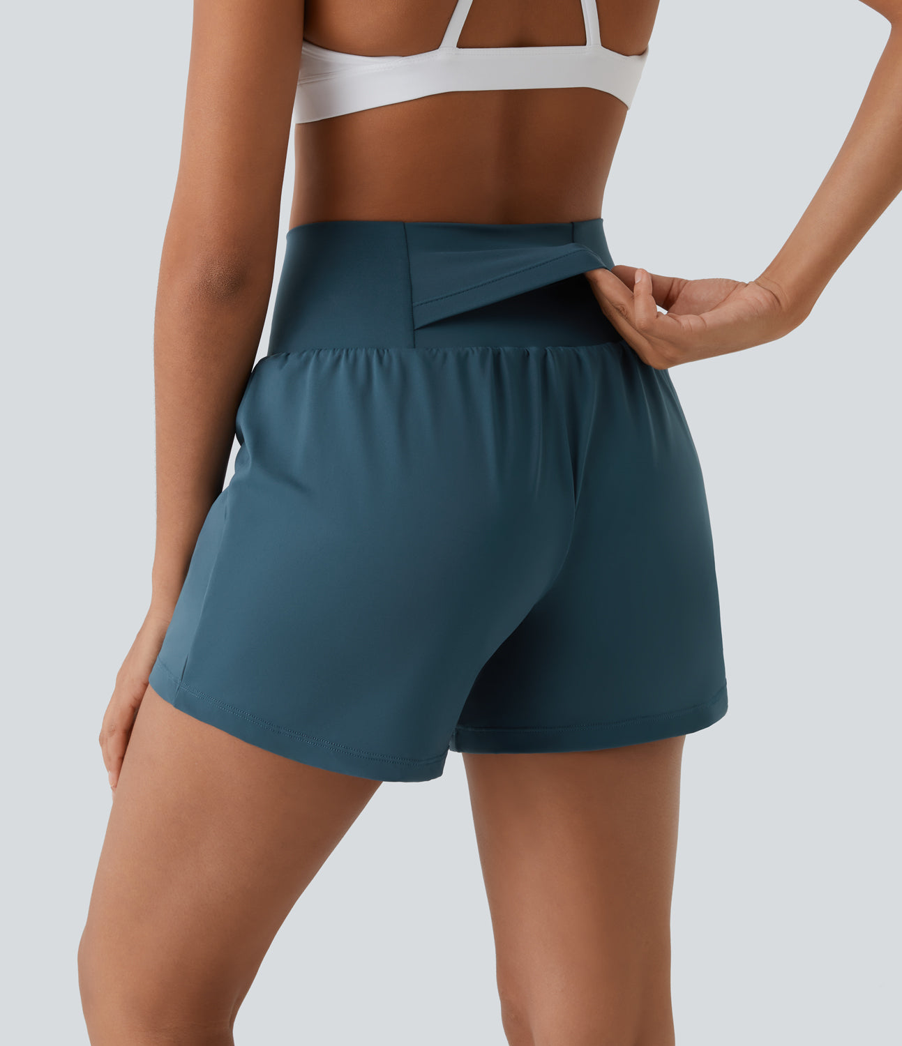 Ansley™ | 2-in-1-Yoga-Shorts mit hohem Bund, Gesäßtasche und Seitentasche
