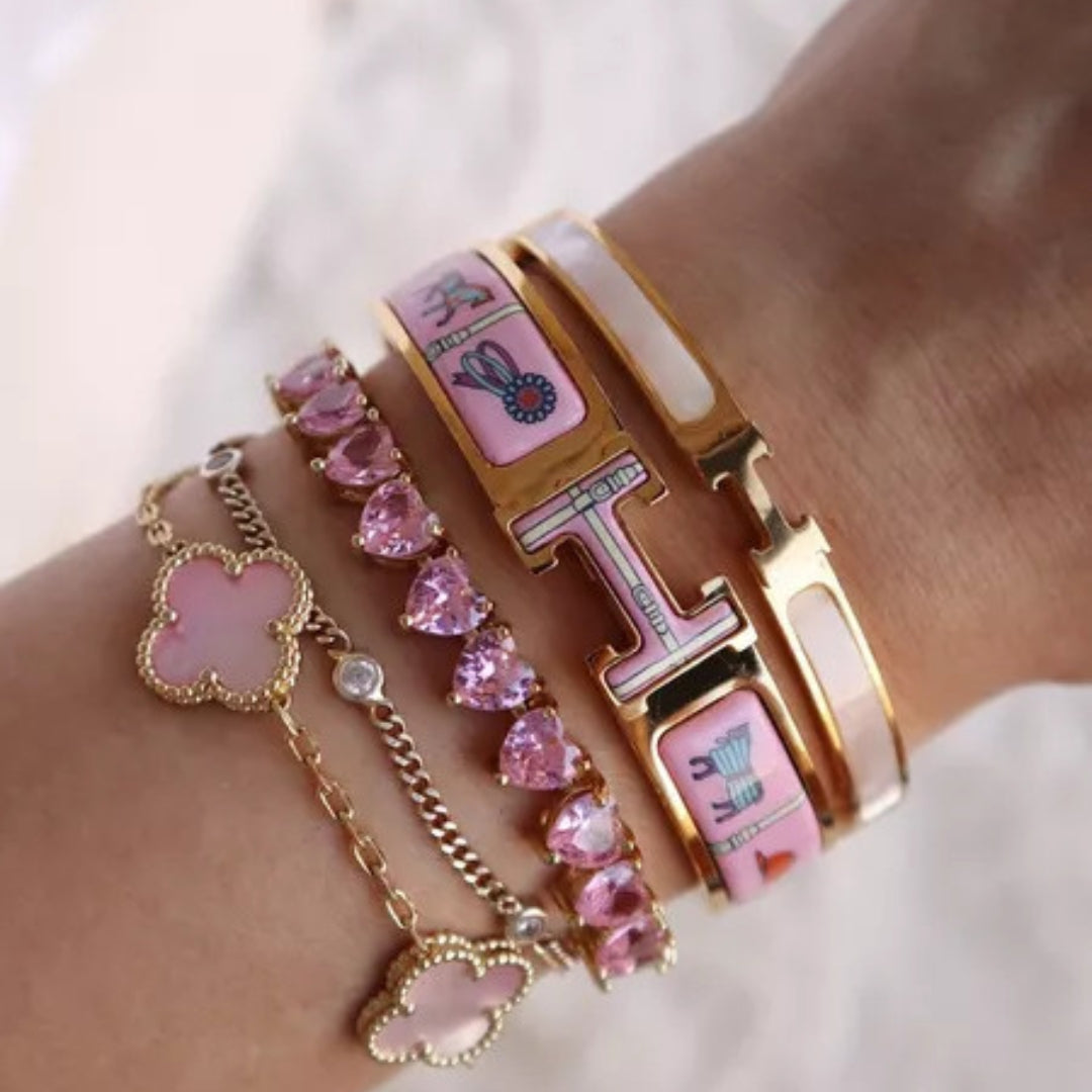 ROSA HERZ-TENNIS-ARMBAND