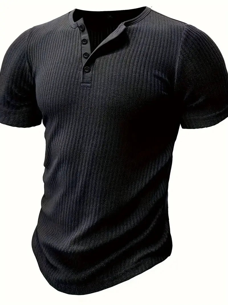 Henley Shirt Herren Kurzarm Elegant Bequem – Silvano