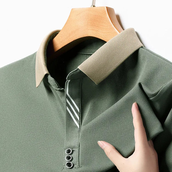 Herren Poloshirt aus Waffelstrick für Freizeit und Büro – Marco