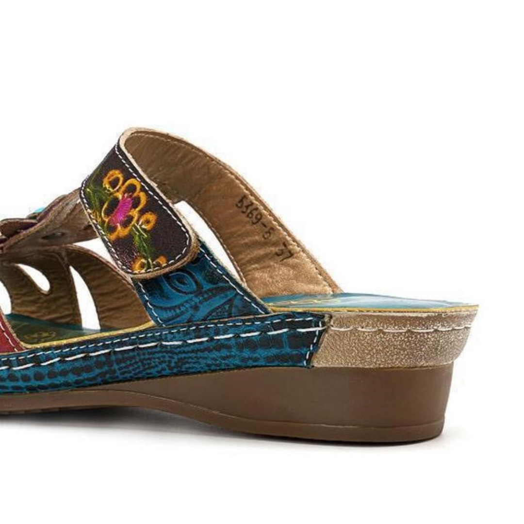 Hannah - Orthopädische Sandalen mit handgefertigten Drucken