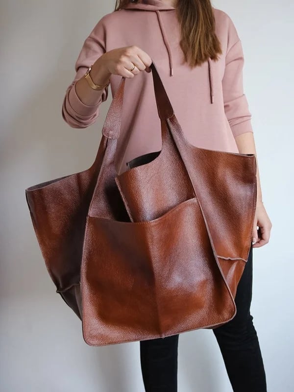 Carla™ - Neue übergroße handgefertigte Handtasche aus veganem Leder