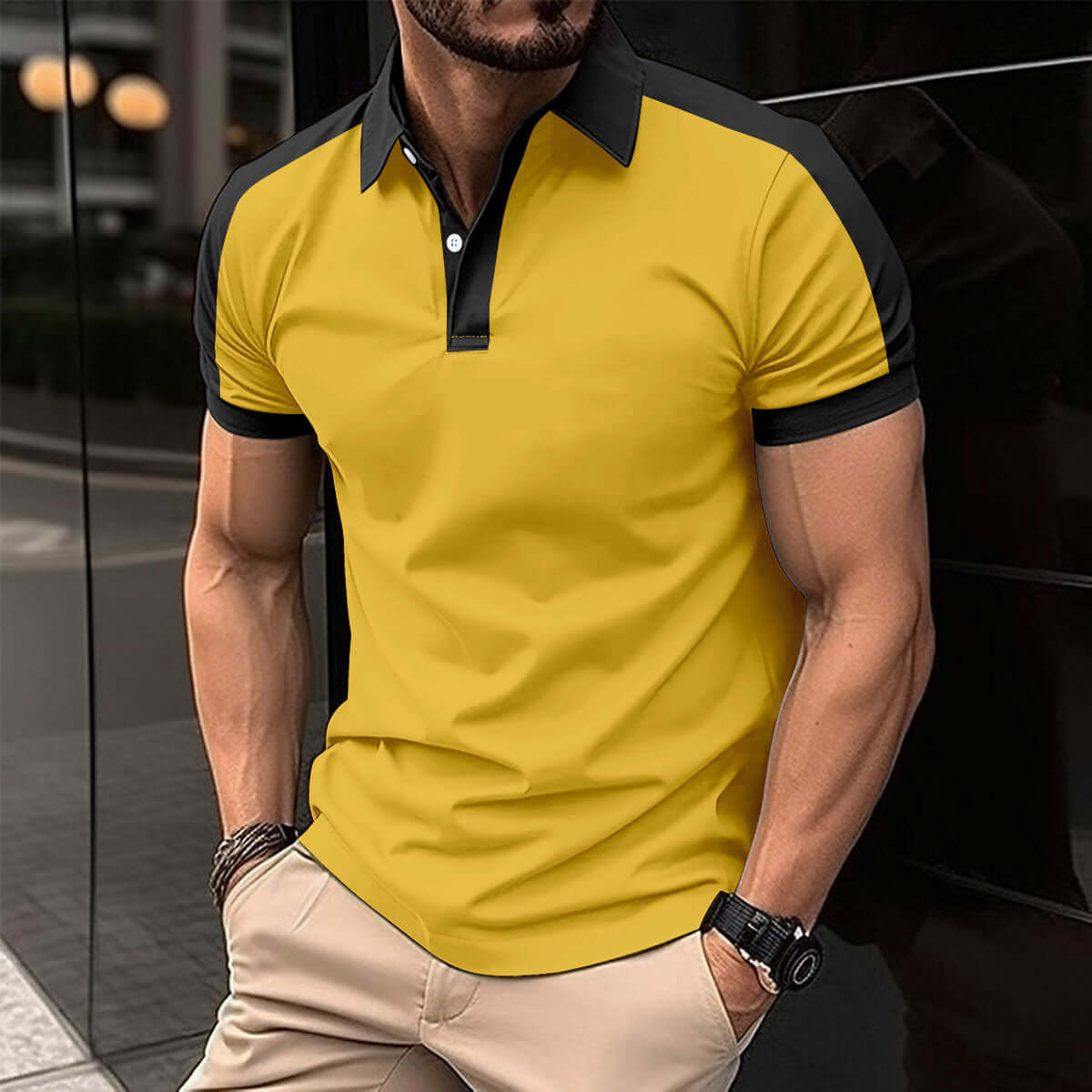 Herren Kurzarm Poloshirt - Sommerliches Casual Businesshemd